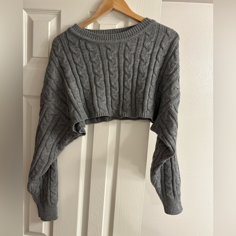 Fashion Nova Cropped Cable Knit Sweater